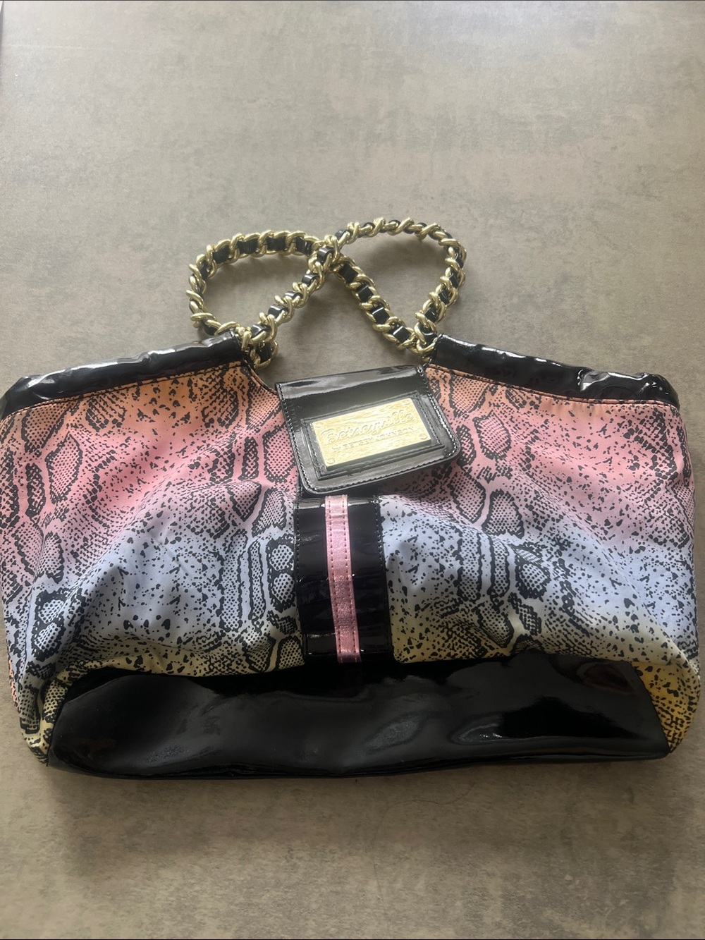 Stylish Multicolor Snake Print Women's Betty Johnson bag